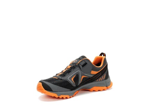 M臋skie buty trekkingowe niskie Tirreno z wi膮zaniem boa w kolorze czarno-pomara艅czowym